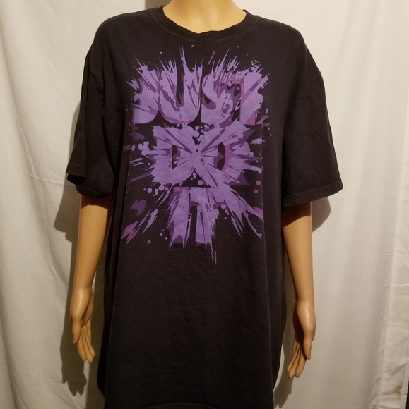 Nike Other - Nike "JUST DO IT" Black W/Purple Splatter Shirt